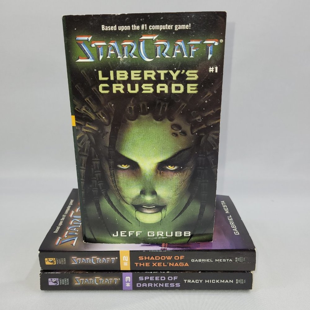 Starcraft 1-3 Video Game Softcover Book Lot Novel